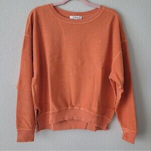Frame Side Slit Pima Cotton Sweatshirt Size XS
